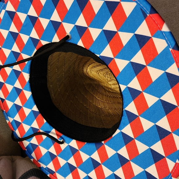 Valvoline Straw Hat with Red, Blue, and White Trim - Picture 4 of 5